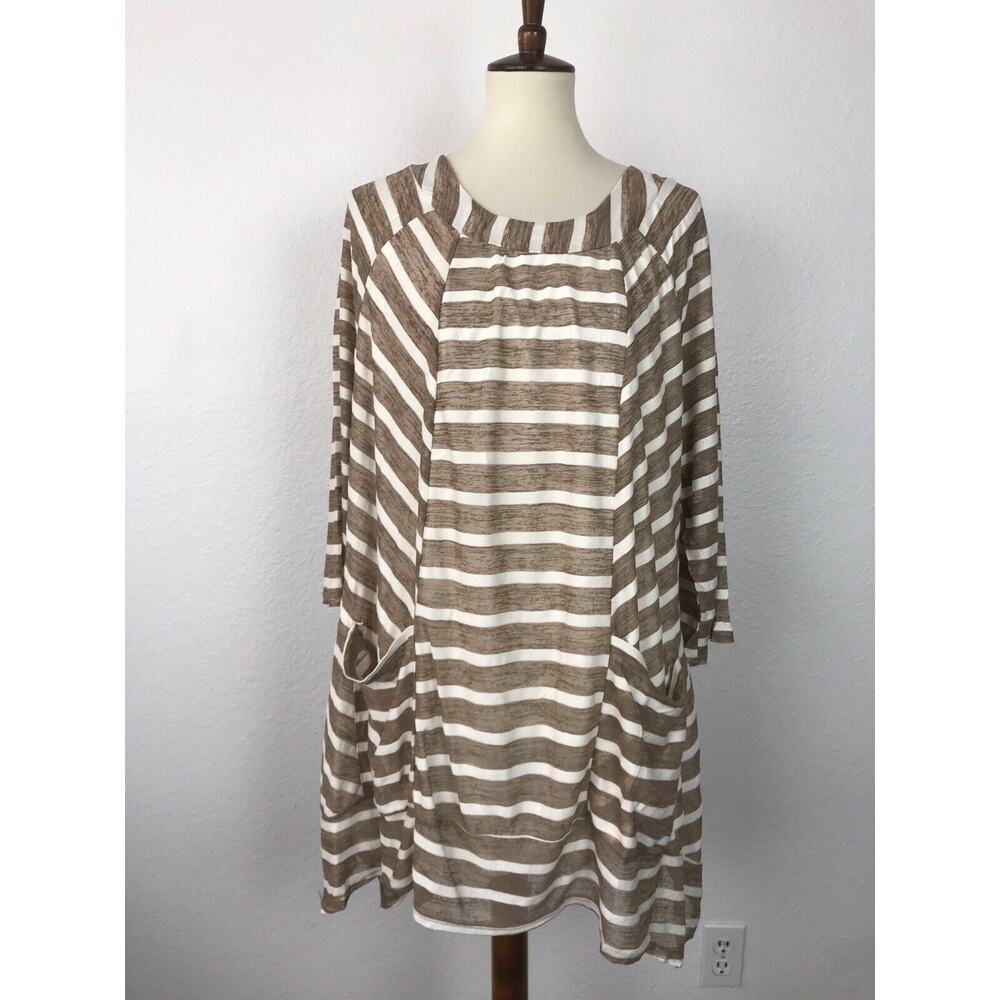 Kaktus Top Striped Tunic Stretch Knit